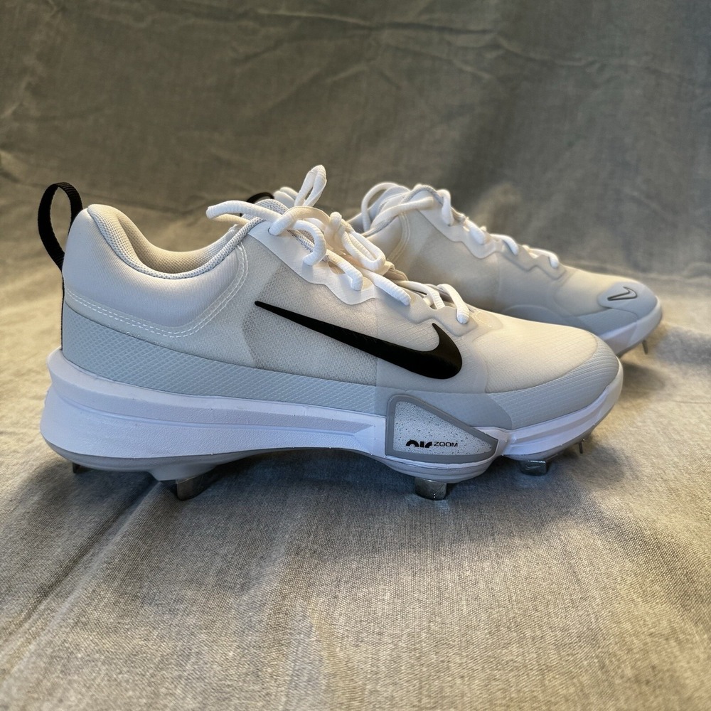 Nike Force Zoom Trout 9 Pro Men's Size 8 Baseball Cleats Whiteโ Low FB2907-100